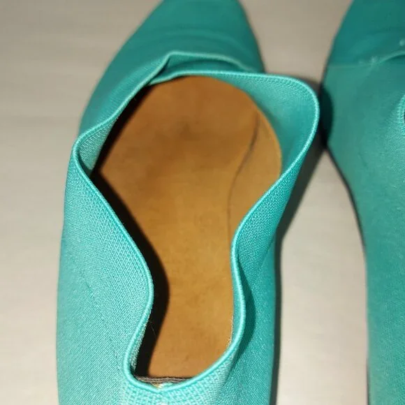 John Fluevog Women Power Up Embrace Elastic Ankle Booties Size 9 Teal Vegan - Picture 9 of 12